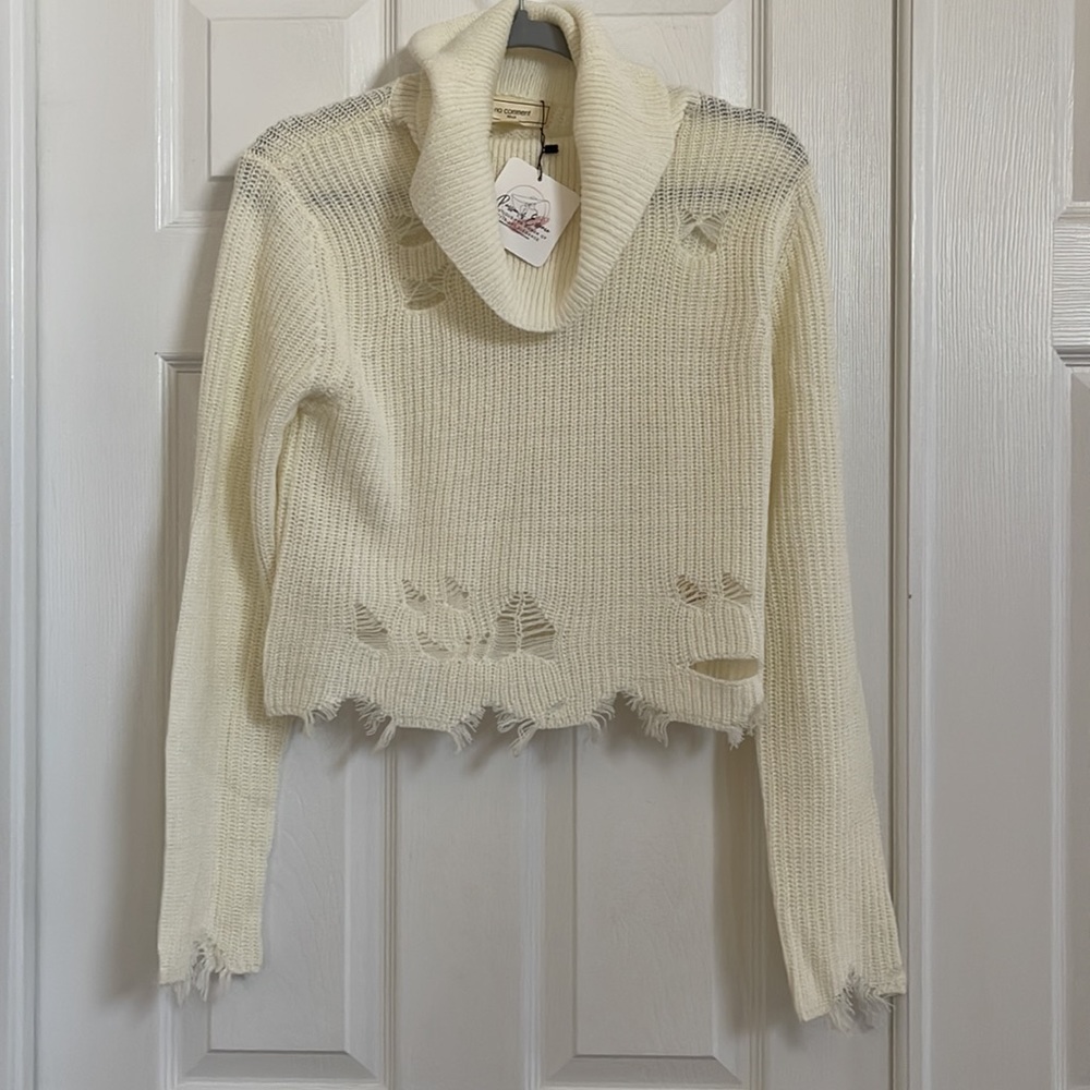 Distressed Frayed Sharkbite Sweater